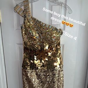 Gold prom dress